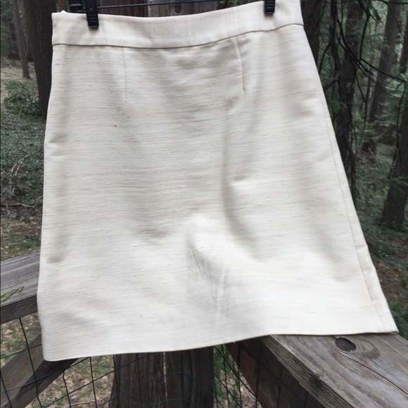 Banana Republic Classic cream nubby silk pleated mini skirt,HP25x2 - Picture 7 of 8